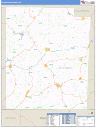 Allegany County, NY Zip Code Wall Map