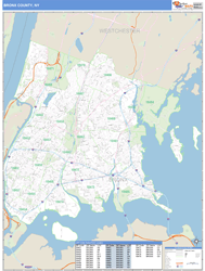 Bronx County, NY Zip Code Wall Map