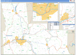 Broome County, NY Zip Code Wall Map