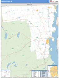 Clinton County, NY Zip Code Wall Map