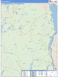 Essex County, NY Zip Code Wall Map