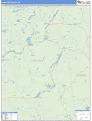 Hamilton County, NY Zip Code Wall Map