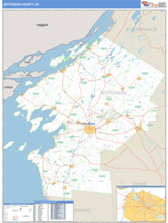 Jefferson County, NY Zip Code Wall Map