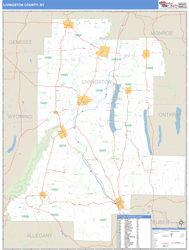 Livingston County, NY Zip Code Wall Map