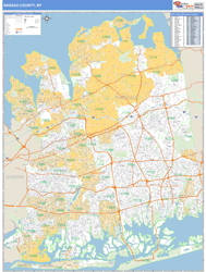 Nassau County, NY Zip Code Wall Map