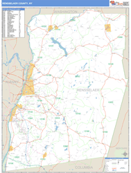 Rensselaer County, NY Zip Code Wall Map