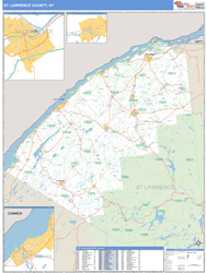 St. Lawrence County, NY Zip Code Wall Map
