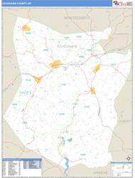 Schoharie County, NY Zip Code Wall Map