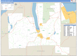 Schuyler County, NY Wall Map