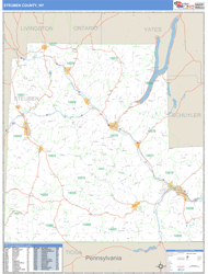 Steuben County, NY Zip Code Wall Map