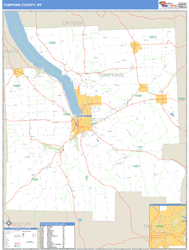 Tompkins County, NY Zip Code Wall Map