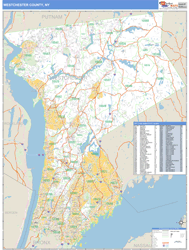 Westchester County, NY Zip Code Wall Map