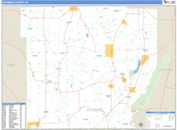 Wyoming County, NY Zip Code Wall Map