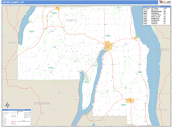 Yates County, NY Zip Code Wall Map