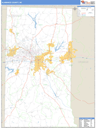 Alamance County, NC Zip Code Wall Map