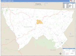 Alleghany County, NC Wall Map