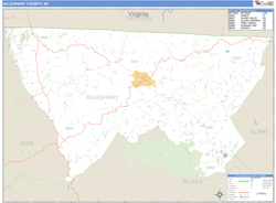 Alleghany County, NC Zip Code Wall Map