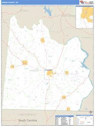 Anson County, NC Zip Code Wall Map