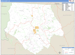 Ashe County, NC Zip Code Wall Map