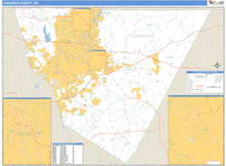 Cabarrus County, NC Zip Code Wall Map