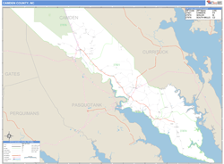 Camden County, NC Zip Code Wall Map