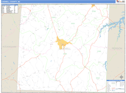 Caswell County, NC Zip Code Wall Map