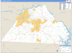 Catawba County, NC Zip Code Wall Map