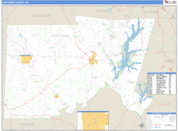 Chatham County, NC Zip Code Wall Map