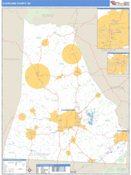 Cleveland County, NC Zip Code Wall Map