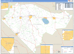 Columbus County, NC Zip Code Wall Map