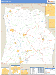 Duplin County, NC Zip Code Wall Map