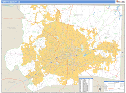 Forsyth County, NC Zip Code Wall Map