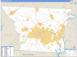 Gaston County, NC Zip Code Wall Map