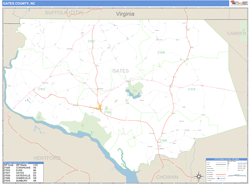 Gates County, NC Zip Code Wall Map