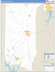 Granville County, NC Zip Code Wall Map