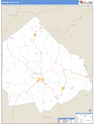 Greene County, NC Zip Code Wall Map