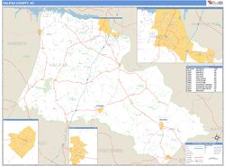 Halifax County, NC Zip Code Wall Map