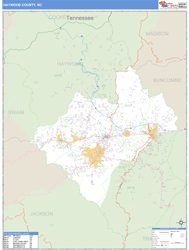 Haywood County, NC Zip Code Wall Map