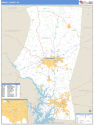 Iredell County, NC Zip Code Wall Map
