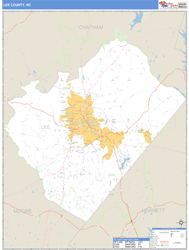Lee County, NC Wall Map