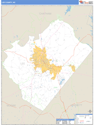 Lee County, NC Zip Code Wall Map