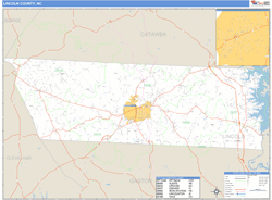 Lincoln County, NC Zip Code Wall Map