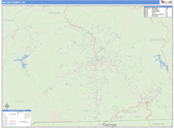 Macon County, NC Zip Code Wall Map