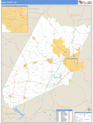 Nash County, NC Wall Map