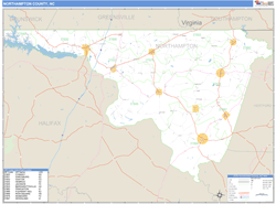 Northampton County, NC Zip Code Wall Map