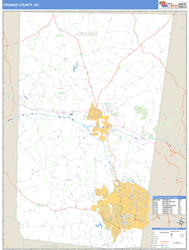 Orange County, NC Zip Code Wall Map