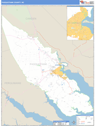 Pasquotank County, NC Zip Code Wall Map