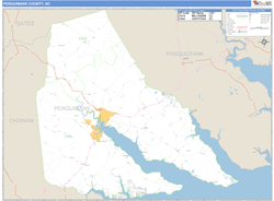 Perquimans County, NC Zip Code Wall Map