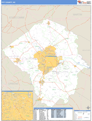 Pitt County, NC Wall Map