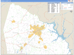 Rowan County, NC Zip Code Wall Map